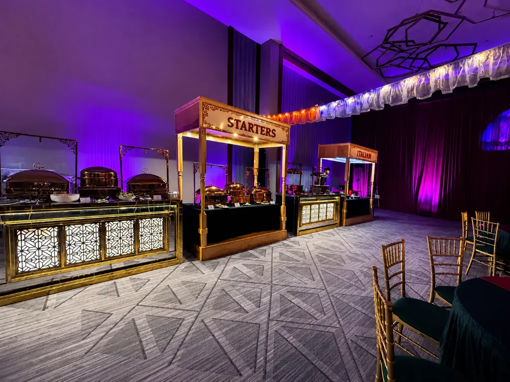 Indian catering buffet setup by Royal Catering Nashville