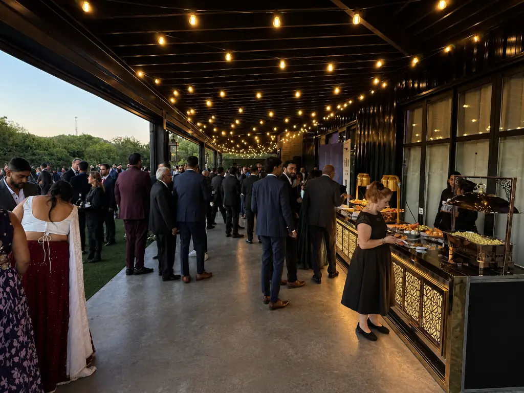 Live Indian chaat station catered by Royal Catering Nashville