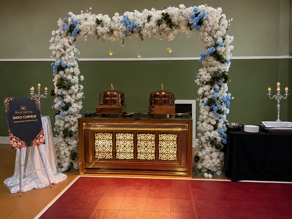 Indo-Chinese catering station setup in Nashville